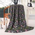 thumbnail image 2 of Black Cartoon Unicorn Plant Pattern Blanket,Comfortable Soft Flannel Throw Blanket,All Season,Warm Lightweight Blankets for Sofa Bed Couch Living Room Chair,40"x50", 2 of 4