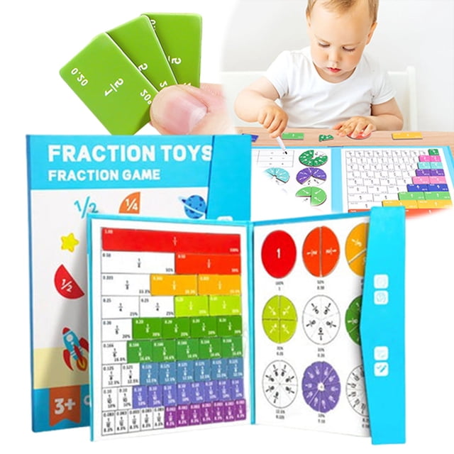 WHEANG Fraction Educational Puzzle For Kids New Fraction Tiles & Fraction Circles Math Manipulatives For School Early Math Skills