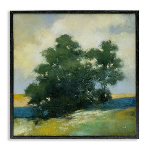 Stupell Industries Solitary Trees Landscape Landscape & Nature Painting Black Framed Art Print Wall Art, 12 x 12
