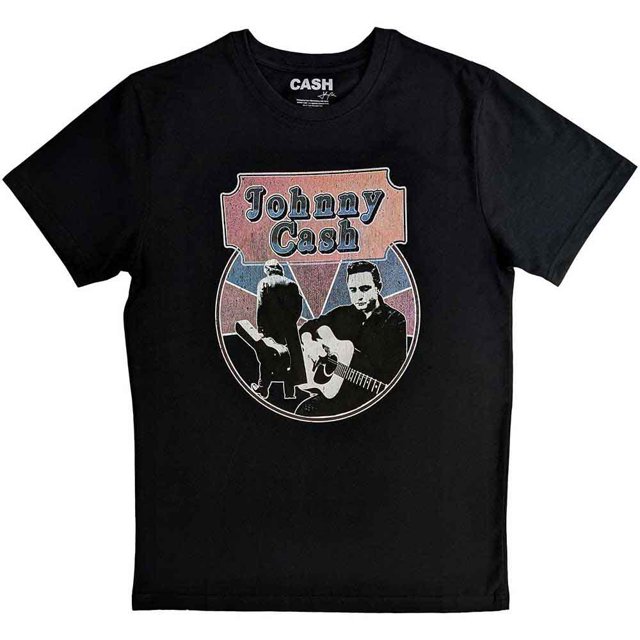 Johnny Cash T-Shirt Unisexe Walking Guitar & Front On