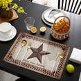 thumbnail image 3 of Texas Star Vintage Placemats Set of 6, Bless Our Home Western Stars Country Placemats for Dining Table, Place Mats for Kitchen Tabletop, Waterproof Wipeable Dining Table Mats Set, 3 of 9