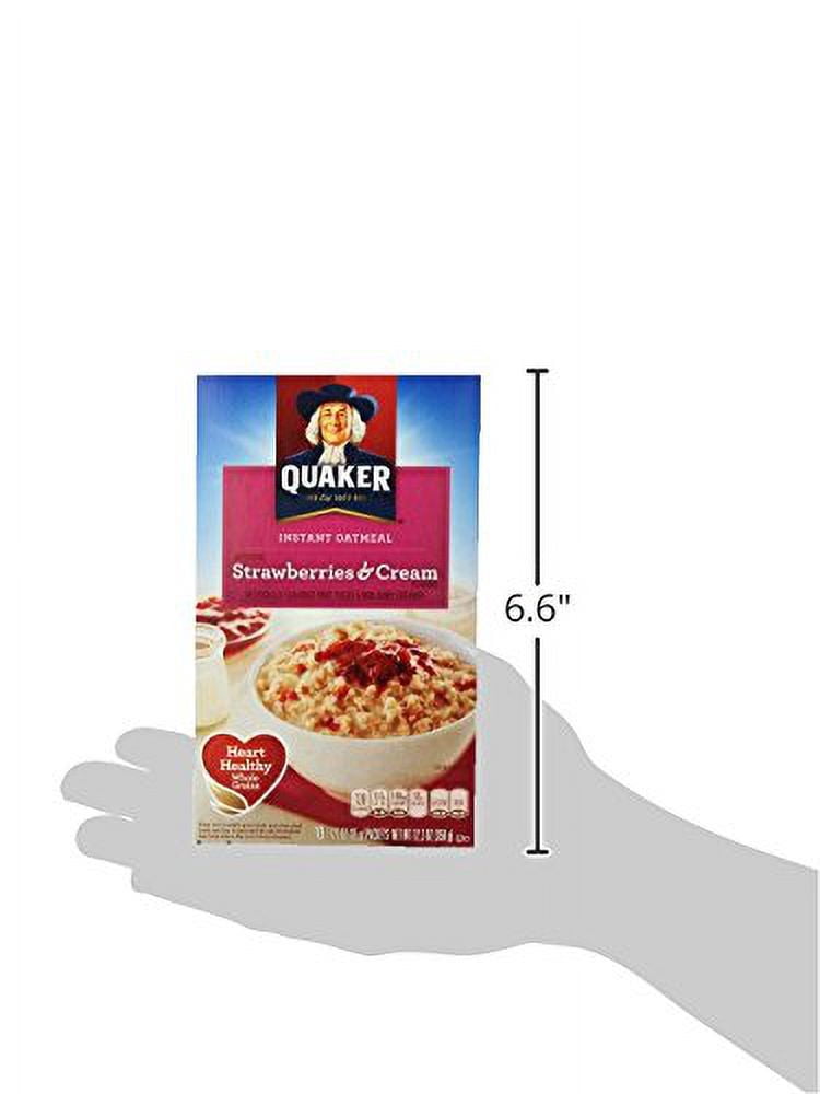 Quaker Instant Oatmeal Strawberries & Cream 1.23 oz, 10 Count