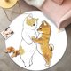 thumbnail image 1 of Alfombra redonda de franela para dormitorio de niños, tapete antideslizante, suave, bonito, dibujos animados, Gato Kawaii, decoración de habitación infantil Fivean unisex, 1 of 2