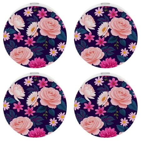 

YZUOUZY Night Light Lamps for Bedroom 4-PC Phloxes Roses Plants