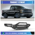 thumbnail image 5 of 2014-2015 Chevy Silverado 1500 Front Bumpe,with 2 D Rings & Light,Suitable for Steel Bumper and Plastic Bumper,Micro Texture Black Powder Coat, 5 of 10