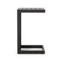 Outdoor Aluminum C Shaped Side Table, Space Saving Accent Table for Patio Garden, Black