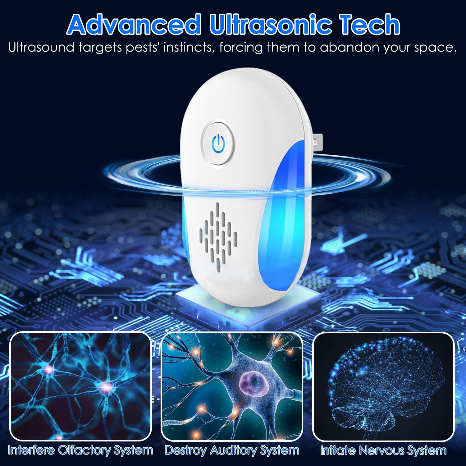 6 Pack Ultrasonic Pest Repeller, Wide Coverage Dual-Frequency Pest Control for Home Apartment Hotel Office