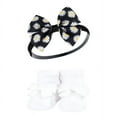thumbnail image 4 of Hudson Baby Infant Girl Headband and Socks Giftset, Black Daisy, One Size, 4 of 5