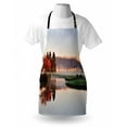 thumbnail image 3 of Fall Apron Vibrant Maple and Pine Trees Reflection Stone Bridge over Creek Fog Houses and Hills, Unisex Kitchen Bib Apron with Adjustable Neck for Cooking Baking Gardening, Multicolor, by Ambesonne, 3 of 3