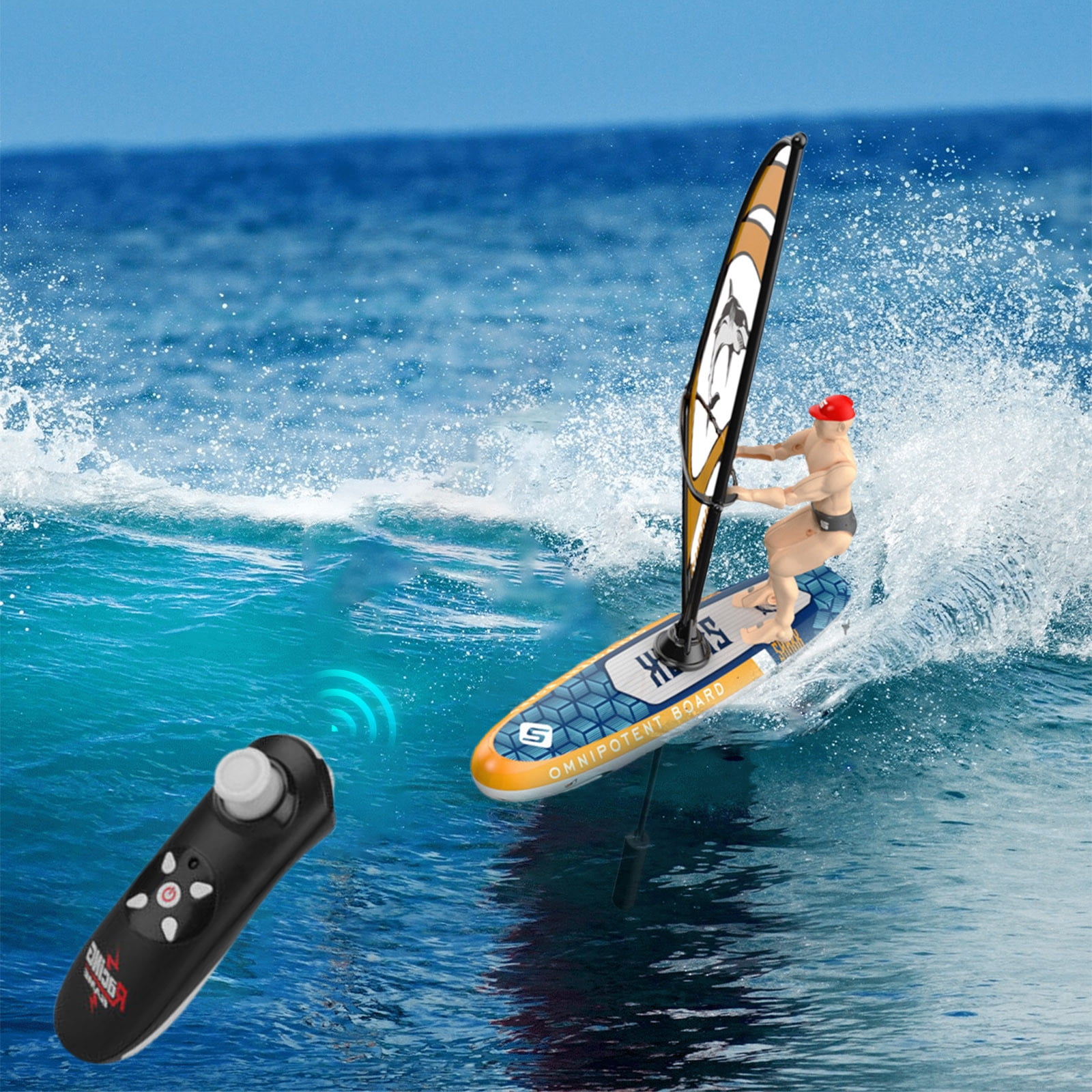 Remote-Controlled Racing Sailboat Dual-Speed Watercraft Waterproof Night Sailing LED Navigation Marine RC System High-Performance Aquatic Vehicle Recreational Equipment 8.7 Inch