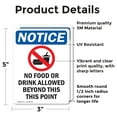 thumbnail image 2 of (2 Pack) No Food Or Drink Allowed Sign With Symbol OSHA Notice Sign 5 Inch X 3.5 Inch Vinyl Label Decal Sticker Weather Resistant, UV Protected for Workplace, Business, and Construction, 2 of 7