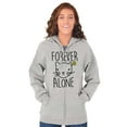 thumbnail image 4 of Cat Lady Forever Alone Funny Cynical Zip Hoodie Sweatshirt Women Brisco Brands S, 4 of 5