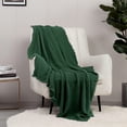 thumbnail image 1 of CREVENT Manta de Punto Boho para Sofá Silla Cama Decoración del Hogar (50''X60'' Verde), 1 of 5