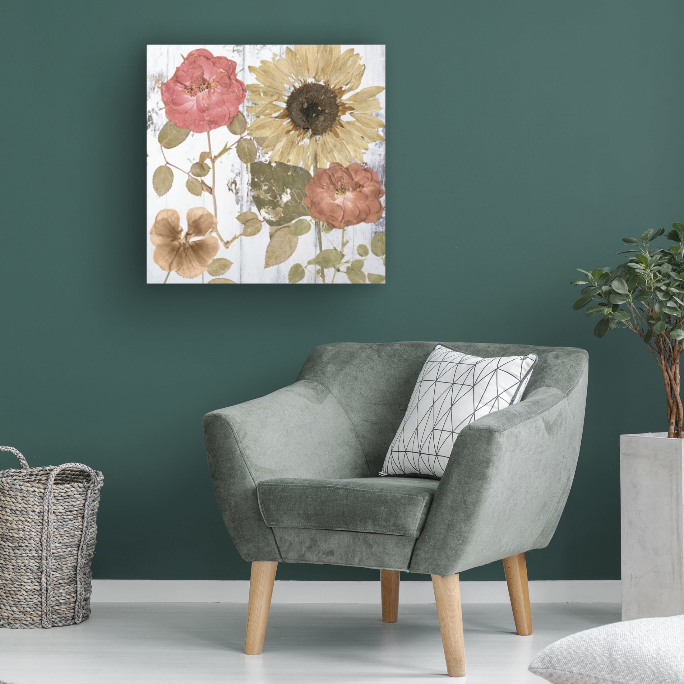 Canvas Wall Art - Sasha 'Earth to Petals II' Wall Art for Living Room, Bedroom, or Office Décor by Trademark Fine Art - 35 x 35 Inches
