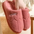 thumbnail image 5 of Xfvqtps Mens and Womens Furry Slippers Fluffy Plush Solid Color Simplicity Thick Bottom Soft Sole Comfortable Non-Slip Warm Winter Home Slippers Watermelon Red, 5 of 5