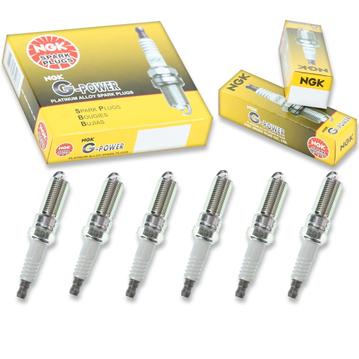 6 pc NGK 5019 G-Power Spark Plugs for 3032 3032-2 3132 4513 4718 6716 6727 6728 AP5263 AP5263DP2 AP5364 AYFS22FM HR7MPP30X HR8MPP30X HR8NPP302X ITV16TT PTV16TT RE10PM5 RE10PMC5 SP411 Ignition Wire
