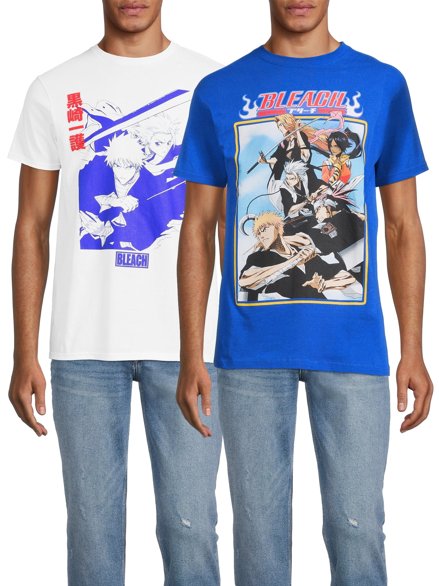 Bleach Anime Men's & Big Men's Short Sleeve Graphic T-Shirts, 2-Pack, Sizes  S-3XL 