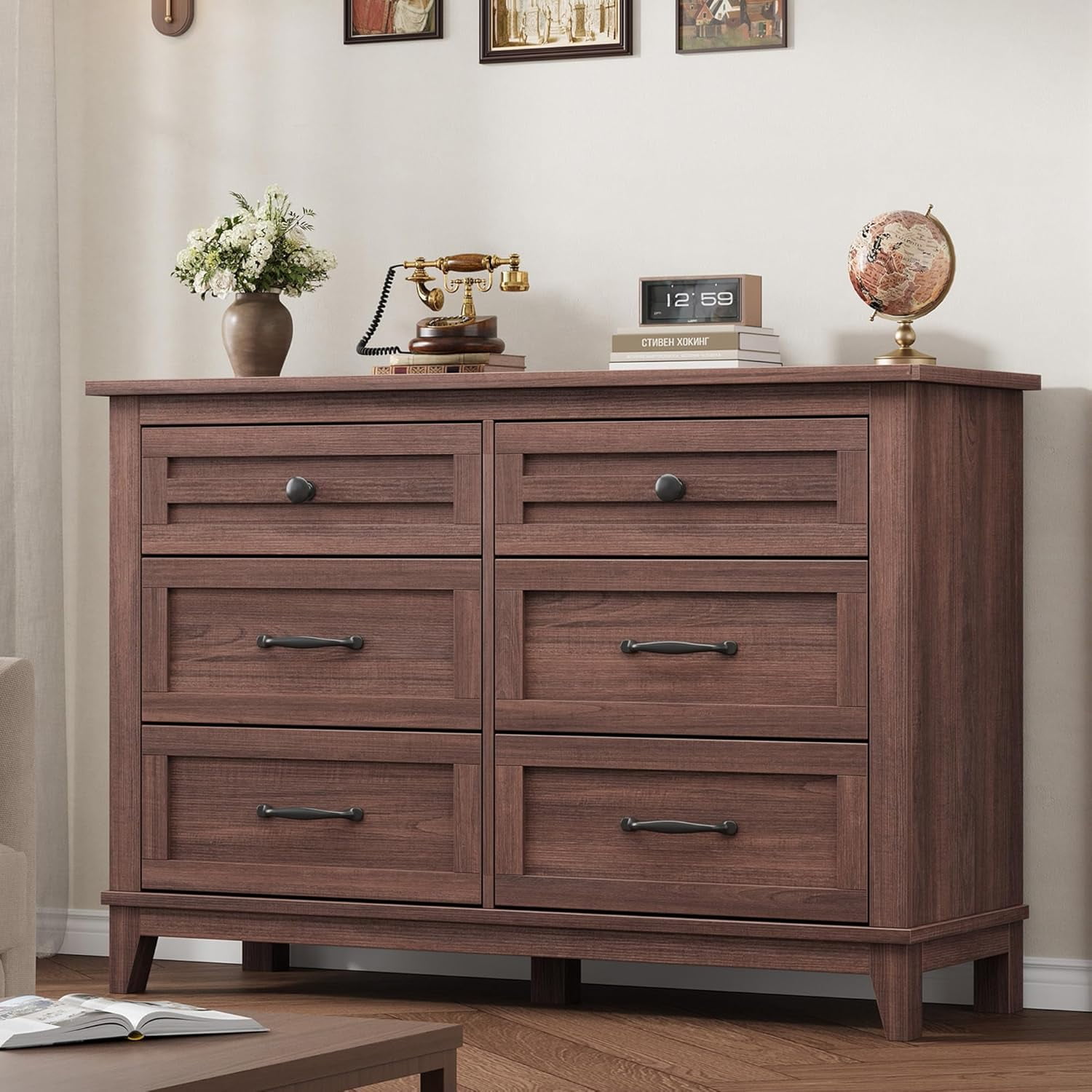 Scottsdale 6-Drawer Double Dresser, Jackson Hickory, Adult