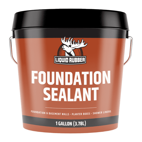 Liquid Rubber Black Foundation and Basement Sealant, Indoor & Outdoor, Waterproof, 1 Gallon