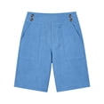 thumbnail image 4 of Oiangi Women's Dress Shorts High Waist Flat Front Shorts Casual Business Office Work Shorts with Pockets Sky Blue 3XL, 4 of 5