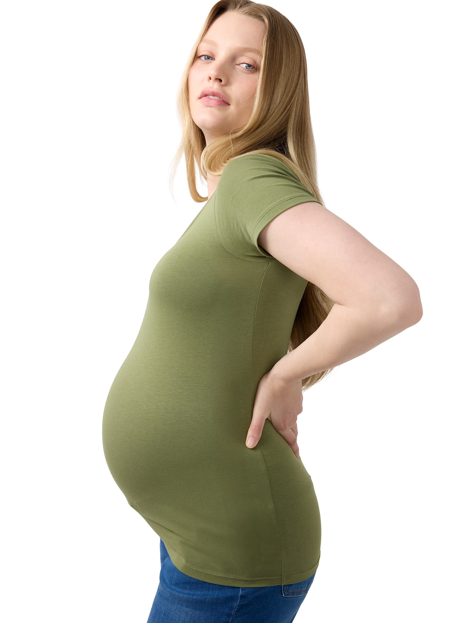 Ingrid & Isabel For Every Belly Women’s Maternity Fitted Scoop Tee, Sizes S-XXL