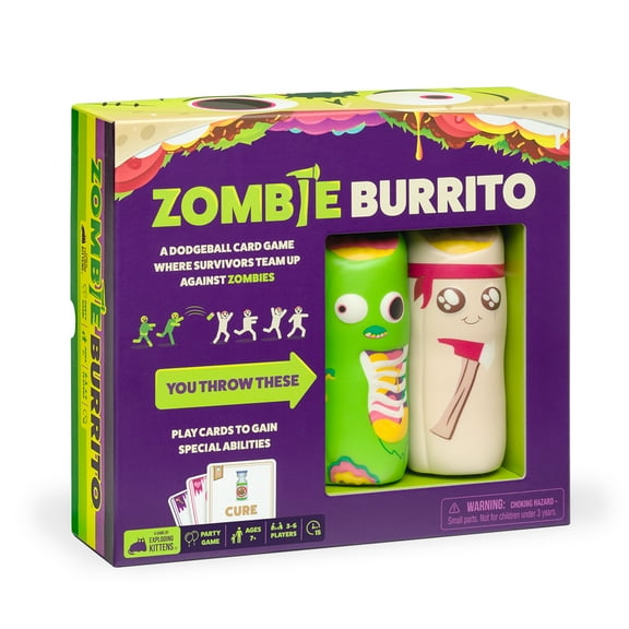 Zombie Burrito Dodgeball Card Game – Survivors Team Up Against Zombies, 2-6 Players, Ages 7 
