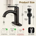 thumbnail image 2 of Wowkk Bathroom Faucet Oil Rubbed Bronze Bathroom Sink Faucets Single Handle Vanity Faucet Pop-Up Drain Included, Modern RV Faucet with Water Supply Line and Deck Mount 1 Hole or 3 Hole, 2 of 10