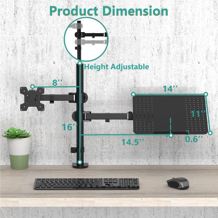 WALI Monitor Laptop Mount Stand, Laptop Tray up to 15.6 inch