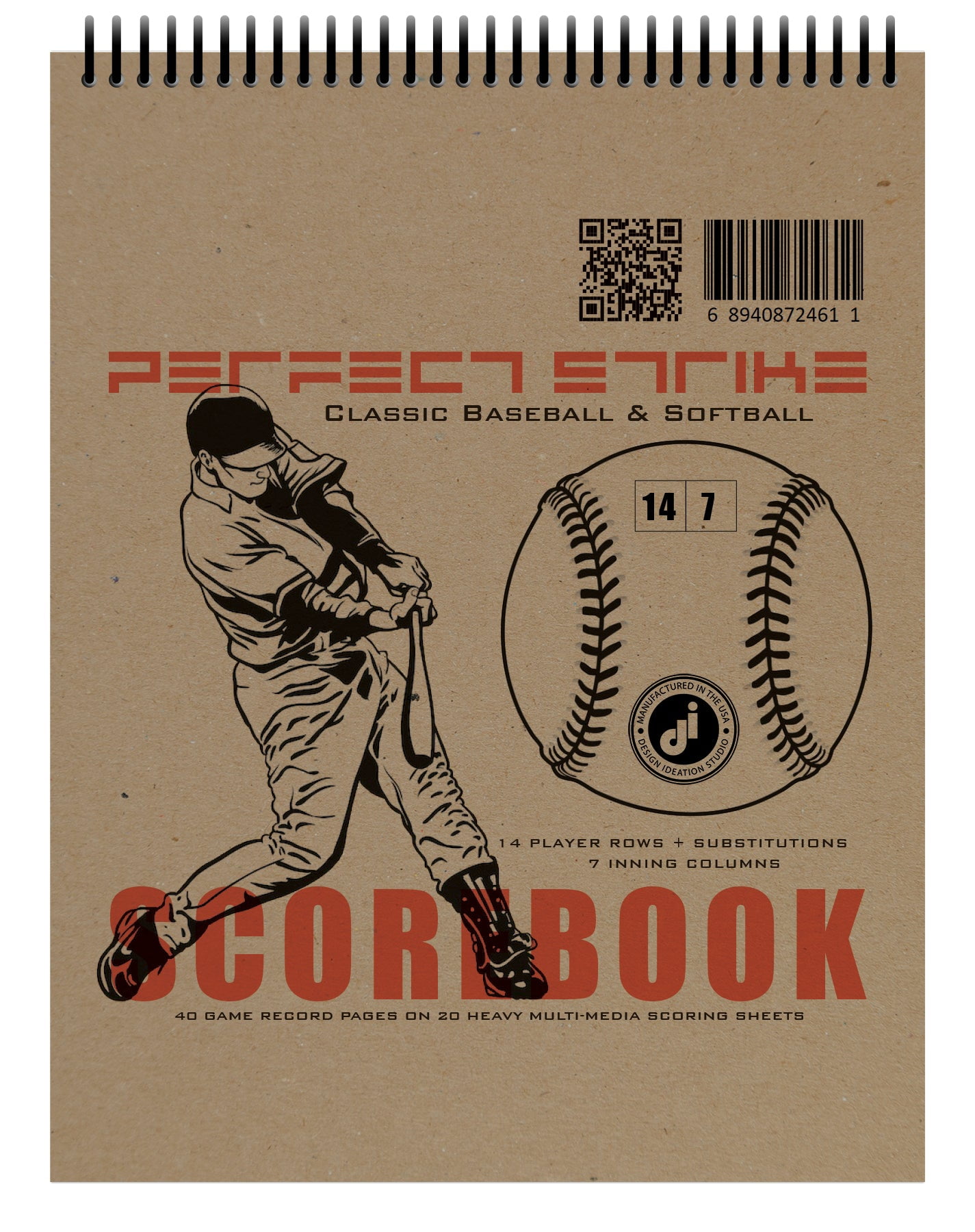 Perfect Strike Baseball Scorebook with Rules and Scoring Instructions Heavy Duty Score keeping Book