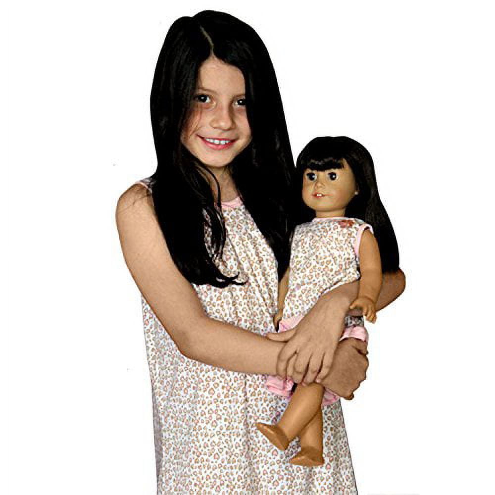 Girl & Doll Matching Outfit Clothes Pajama Nightgown Set for Girl & Doll Fits American Girl Dolls - Size 4