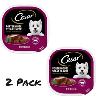( 2 Pack ) Cesar Classic Loaf in Sauce Porterhouse Steak Wet Dog Food, 3.5 oz Tray