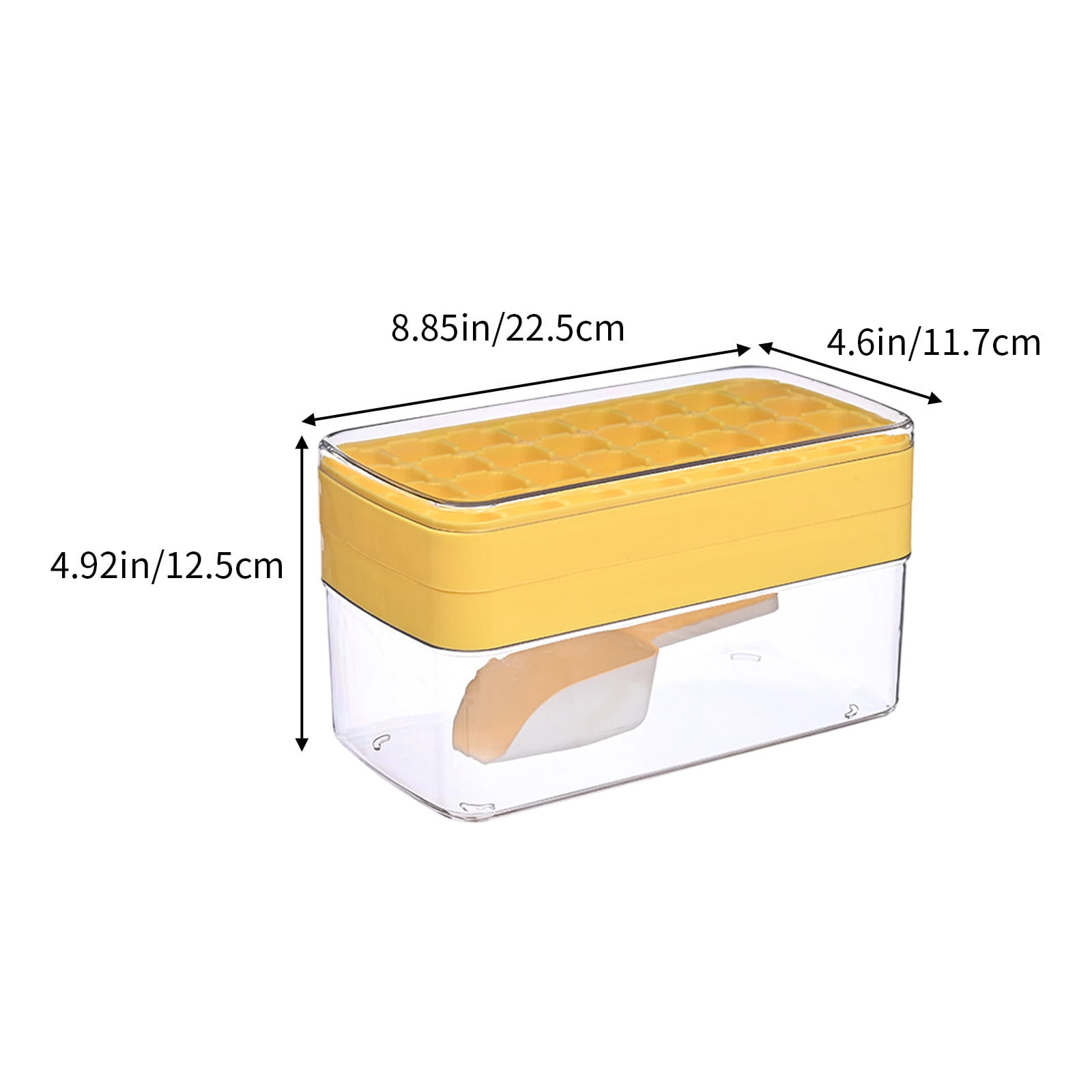 Tray with Lid and Bin | 50-Cube Ice Maker Mold Set with Storage Box, Ice Clip & Scoop | Food Grade Homemade Storage Container for Freezer | Stackable Kitchen Gadget