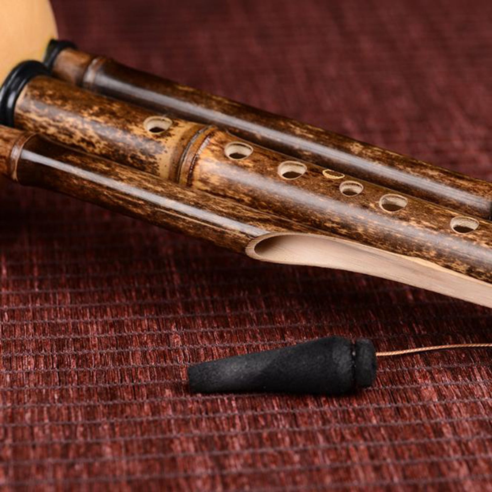 Traditional Chinese Hulusi Flute, Cucurbit Gourd, Handicraft Hulusi Ethnic Musical Instrument with Case for Beginners Music Lovers, Wind Instrument