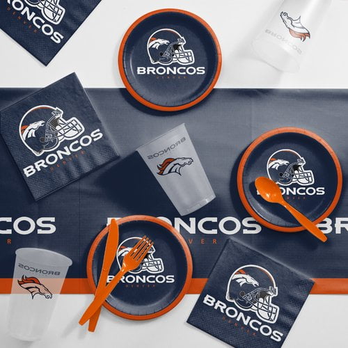 Denver Broncos Party Supplies Tailgating Kit, Serves 8 Guests Walmart