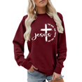thumbnail image 3 of CAIXIA Christian Sweatshirts for Women Oversized Fashion Crew Neck Tops Long Sleeve Pullover Drop Shoulder Printed Womens Hoodies Trendy 2026 Fall Winter Clothes, 3 of 5