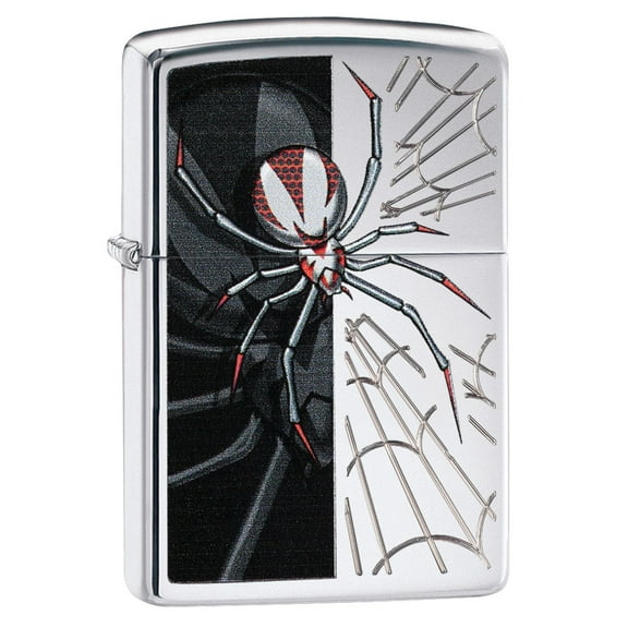 Zippo Lighter: Spider and Web - High Polish Chrome 81596