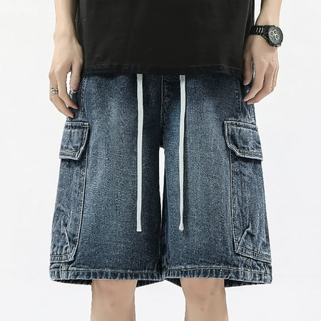 MHFRRA Mens Jeans Bootcut Men s Casual Style Denim Shorts Summer Comfortable Stretch Jeans Shorts with Relaxed Fit Lightweight Shorts Size XXXL