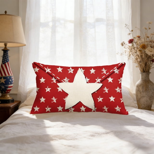 Pillow Case Independence Day Theme Pillowcase Commemorative Decorative Cushion Cover Sofa Or Lounges Chair Headrest Pillowcase Singles-face Printing