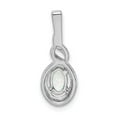 thumbnail image 4 of White Sterling Silver Charm Pendant (10) October Opal, Lab Created Oval Phenomena Diamond Round 13 mm 7, 4 of 4