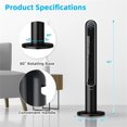 thumbnail image 2 of Pemberly Row 42" Tower Fan with Smart Display Panel and 12 Hour Timer in Black, 2 of 10