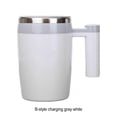 thumbnail image 4 of Bearachild Taza duradera de acero inoxidable con agitación automática, amplias aplicaciones, ahorra tiempo y esfuerzo, tazón taza de café Juegos de servir café y té gris blanco, 4 of 6