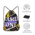 thumbnail image 5 of XMXT Waterproof Gym Bag, Retro Game Handle Elements Pattern Drawstring Backpack for Men, s Multicolor, 5 of 8