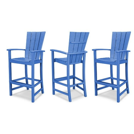 Polywood Quattro Patio Bar Stool Set Of 3 Walmart Com