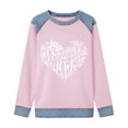 thumbnail image 4 of WTXUE Valentine's Day Tops Love Heart Graphic Print Long Sleeve Crewneck Shirts Patchwork Denim Pullover Sweatshirt Womens Holiday Sweatshirts Casual Sweatshirts Pullover Tops Purple 3Xl, 4 of 4