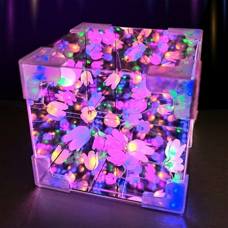 Tunhigl DIY 3D Flower Mirror Night Light Kit - Handmade LED Light Decor for Bedroom, Gift for Girlfriend/Wife - Birthday, Anniversary, Valentine's Day Present - Arts & Craft Kit for Adults & Teens