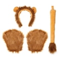 thumbnail image 4 of Kit de disfraz de león adorable Frcolor para Halloween: incluye guantes, orejas, diadema y cola con forma de pata de león para niños y adultos (marrón), 4 of 7