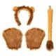 thumbnail image 4 of Kit de disfraz de león adorable Frcolor para Halloween: incluye guantes, orejas, diadema y cola con forma de pata de león para niños y adultos (marrón), 4 of 7