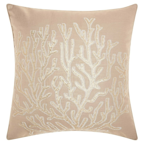 Nourison Life Styles Sequin Coral Natural Throw Pillow - Walmart.com