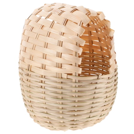 HONMEET 1Pcs Bird Nest Basket Round Shape Bamboo For Small Birds Home Garden