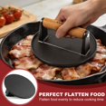 thumbnail image 3 of CUSIMAX Smashed Burger Press Cast Iron, 6.3" Heavy-Duty Burger Smasher with Wood Grip, Round Flat Grill Press for Smash Burgers, M, 3 of 7